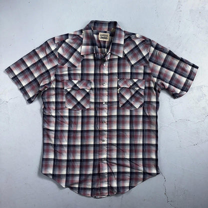 Levis VTG 1980s Pearl Snap Button Shirt Mens L Plaid 80s Cowboy Shirt Korea SS