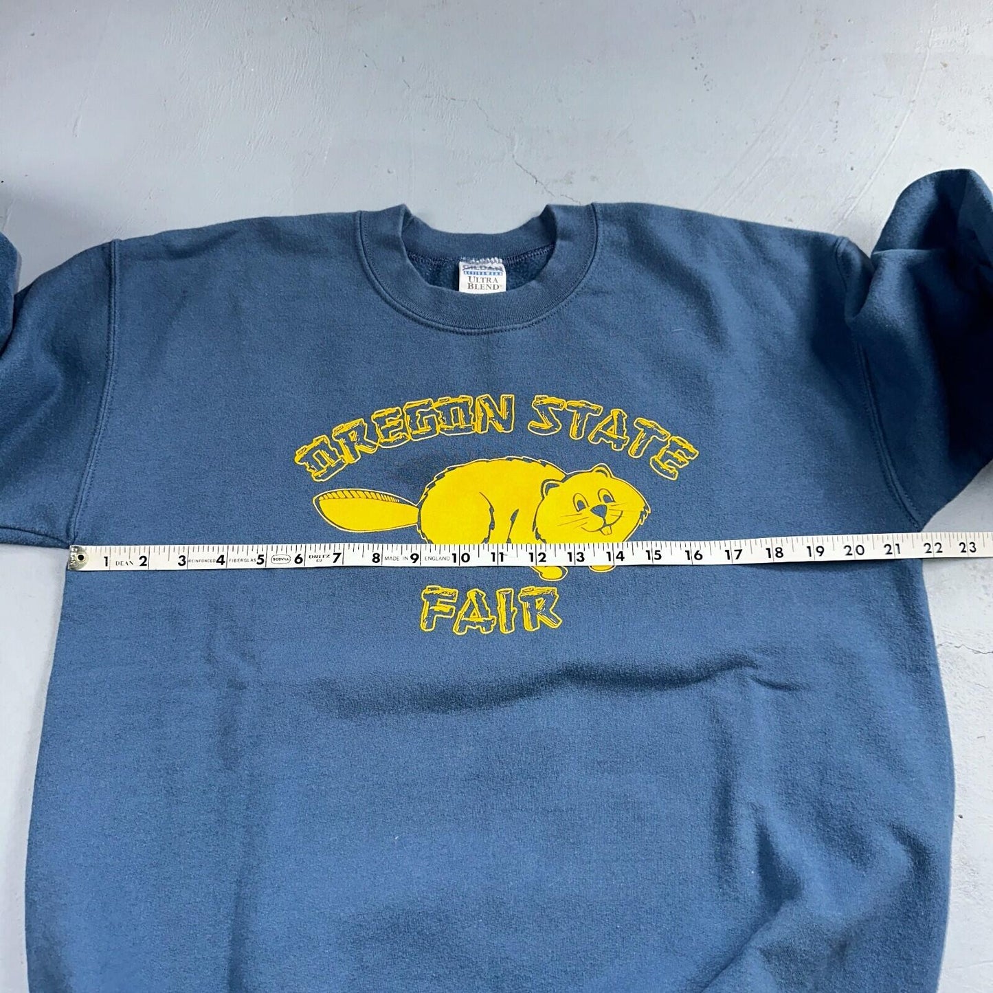 Oregon State Fair Beavers VTG Crew Neck Sweatshirt Gildan M Navy Blue OSU Y2K