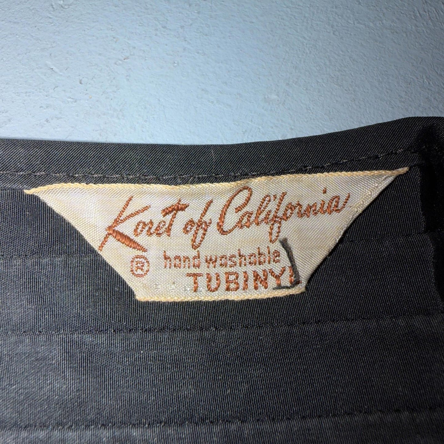 1950s Koret of California Midi Dress Womens Flare Textured Rockabilly Black
