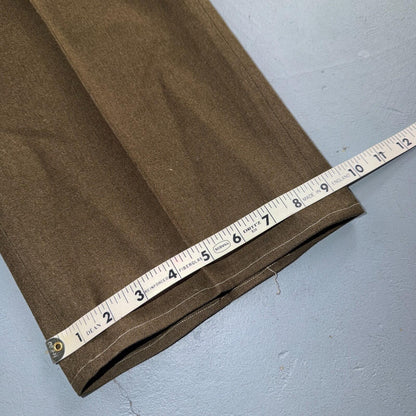 Vintage Military Pants Trousers Medium Regular 50s 40s Brown Wool Mens 30x31