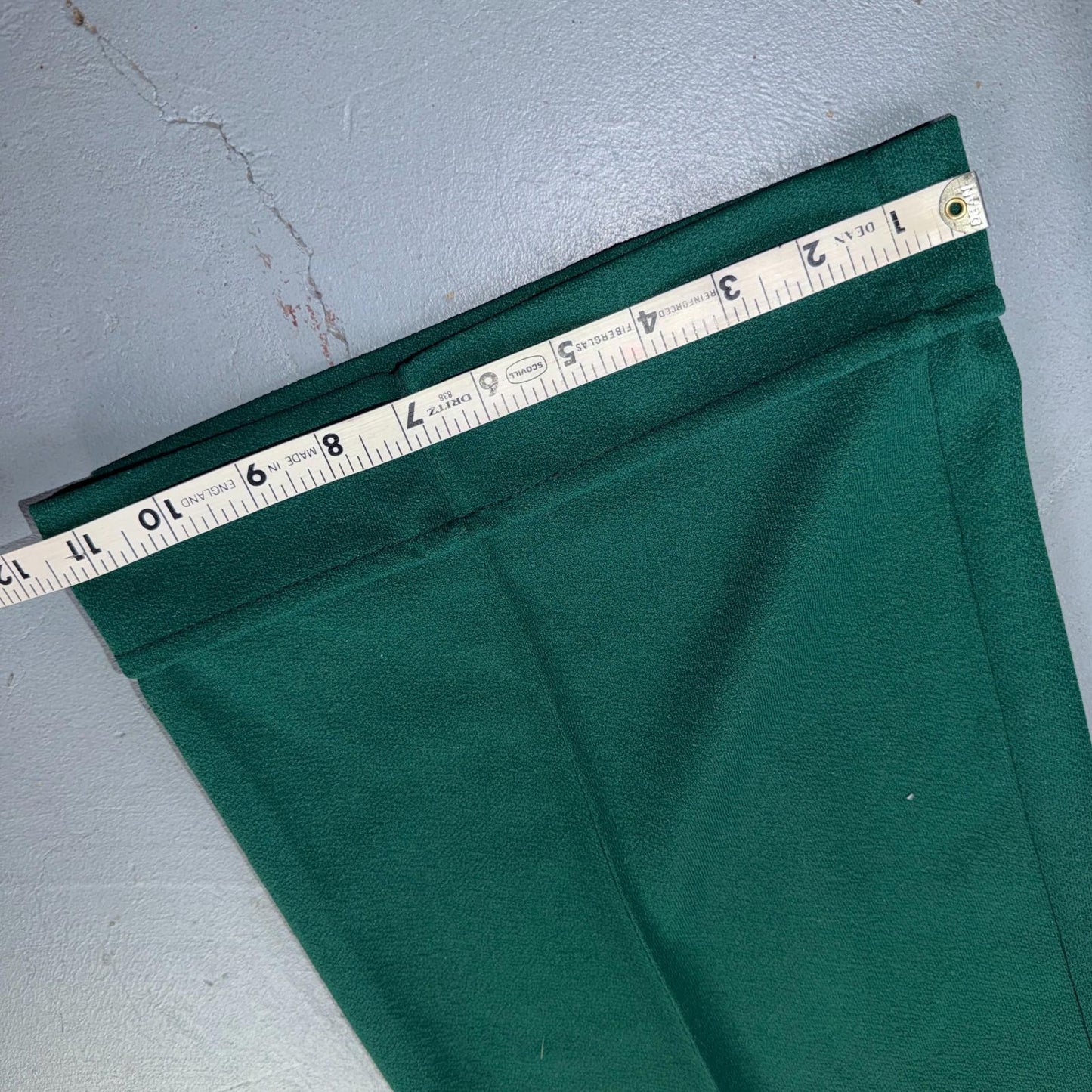 Vintage USA Rockabilly Womens Dress Pants 60s Bell Bottom Green Size 14 Boot Cut