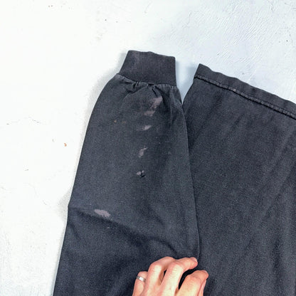 Faded Black Long Sleeve Y2K VTG T Shirt 2000s AAA Thrashed Cool Blank Tee Rips