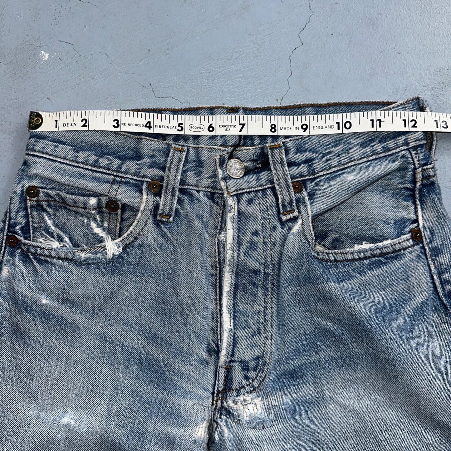 Levis 501 Vintage 80s Redline Selvedge USA XX Jeans Light Wash 524 Act 25x29