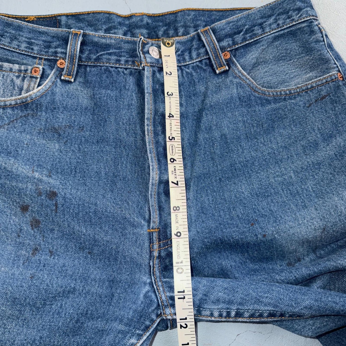 Levis 501 Vintage 90s USA XX Straight Leg Jeans Blue Med Wash 36x34 Act 33x30