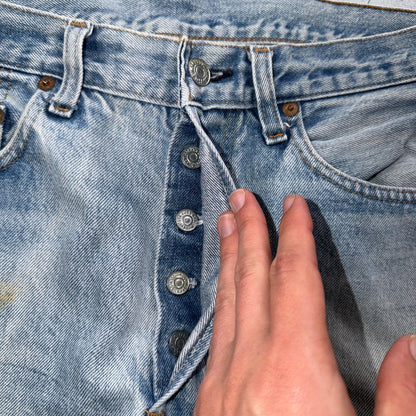 Levis 501 Vintage 80s Redline Selvedge USA XX Jeans Light Wash 34x32 Act 32x29
