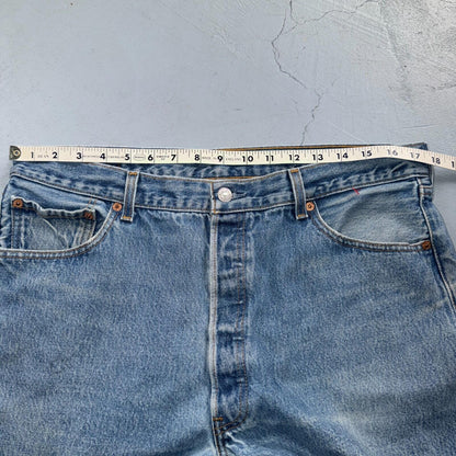 Levis 501 Vintage 90s Y2K XX Straight Leg Jeans Blue Light Wash 38x32 Act 35x28