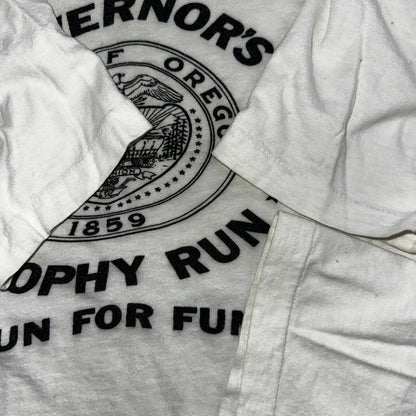 Oregon Champion XL Governors Trophy Run VTG T Shirt 1980s Blue Bar Single Stitch