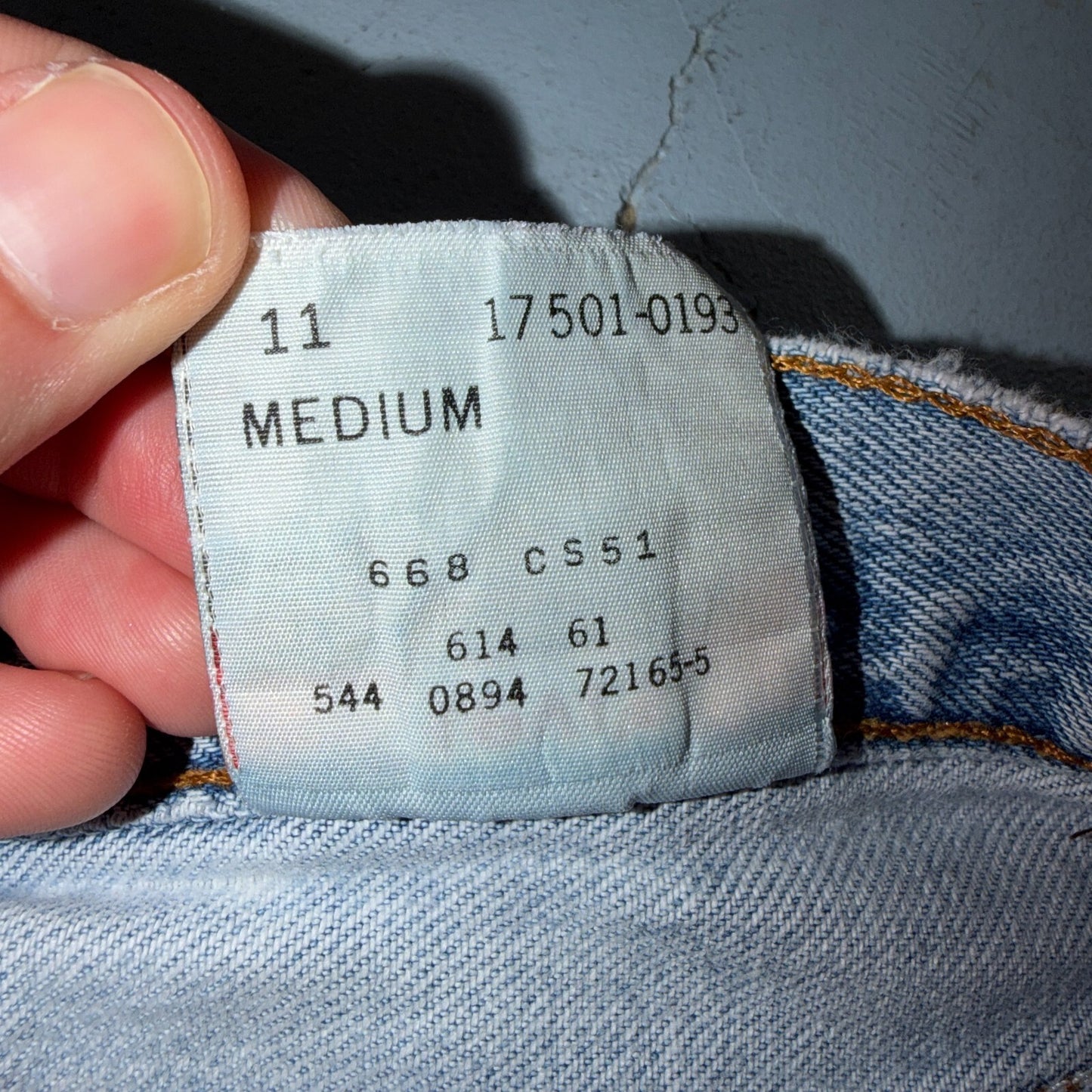 Levis 501 Vintage 90s USA XX Straight Leg Jeans Blue Light Wash Womens Act 27x31