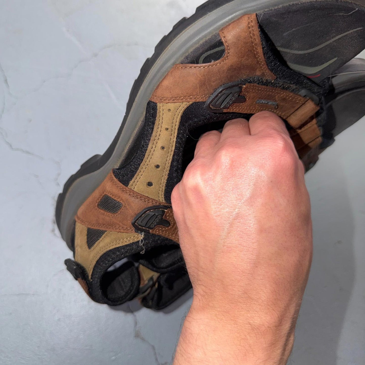 ECCO Off Road Receptor 2 Strap Black/Tan Hiking Sandals Men's EU 41