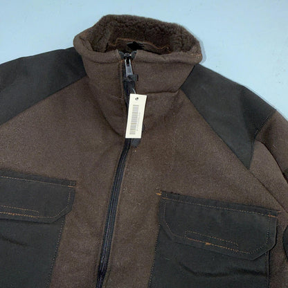 VTG 90s Sherpa Lined Full Zip Cold Weather Jacket Large Synthetic Fiber Bear