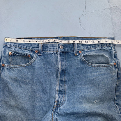 Levis 501 Vintage 80s USA XX Straight Leg Jeans Blue Light Wash 38x34 Act 35x30
