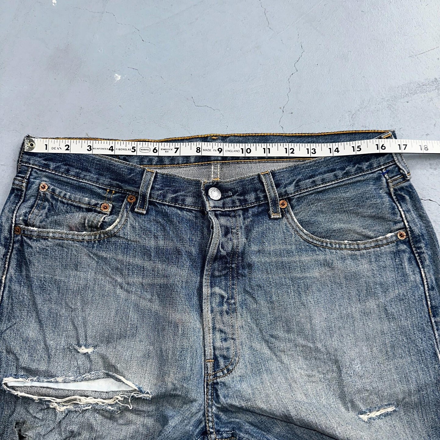 Levis 501 Vintage Y2K XX Straight Leg Jeans Blue Light Wash 34x34 Act 33x33
