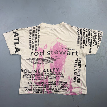 Vintage Rod Stewart Exiles Rule Tour T Shirt XL USA All Over Print AOP Big Print