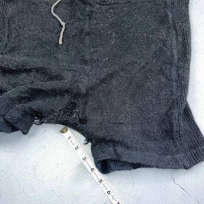 VTG 50s 60s Lasley Knitting Co Wool Letterman Navy Black Shorts Rare Swim Trunks