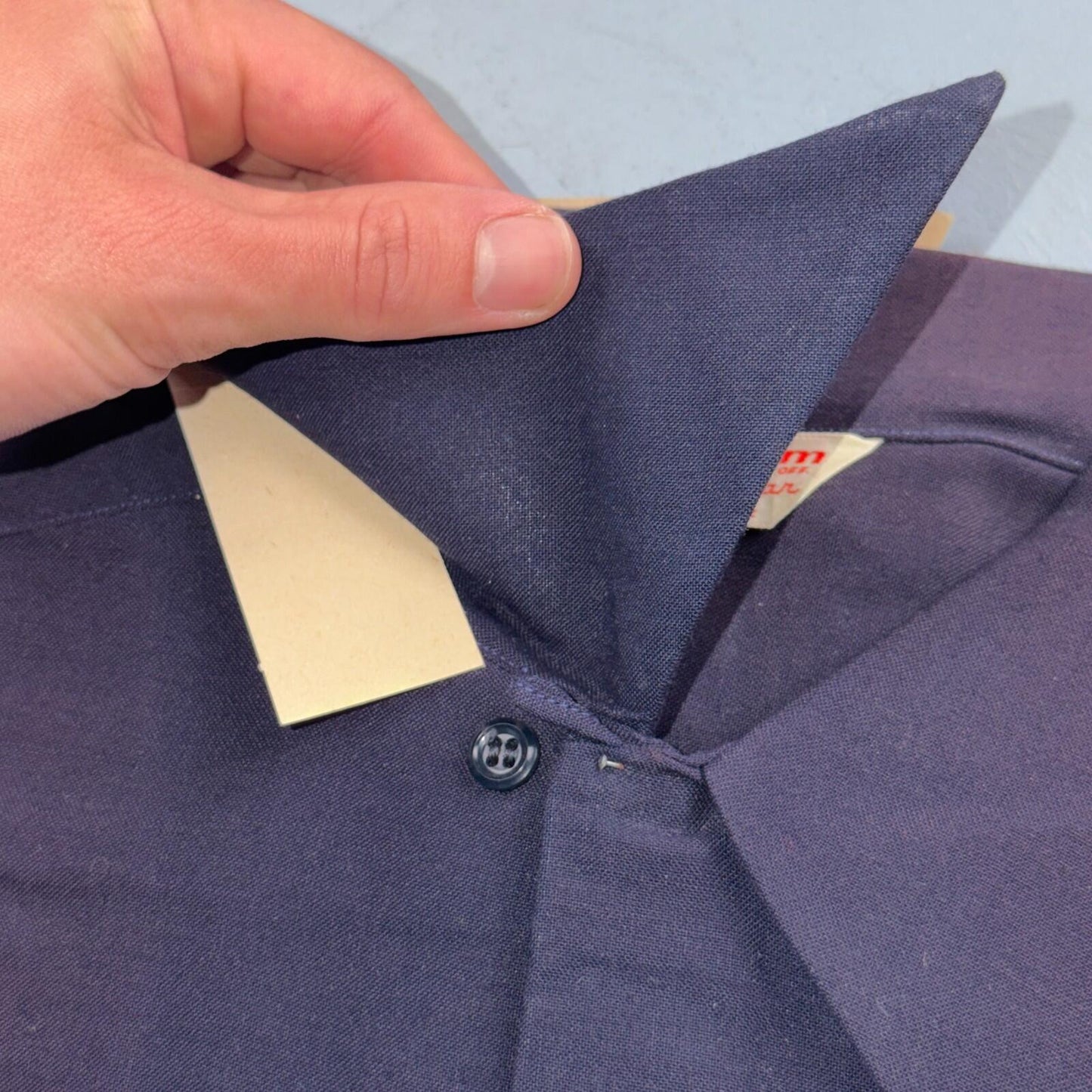 1950s NOS Gabardine Long Sleeve Button Up Loop Collar Shirt M VTG 50s Rockabilly