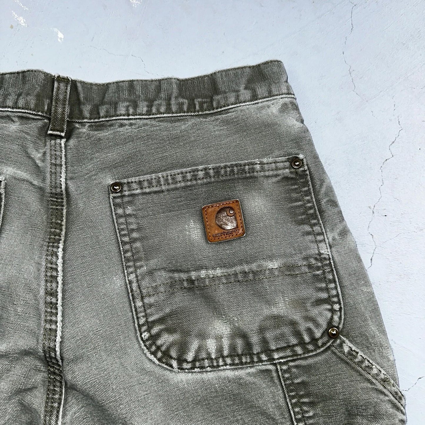 Carhartt VTG Double Knee Carpenter Pants USA B01 B136 MOS Green 31x30 Act 30x28