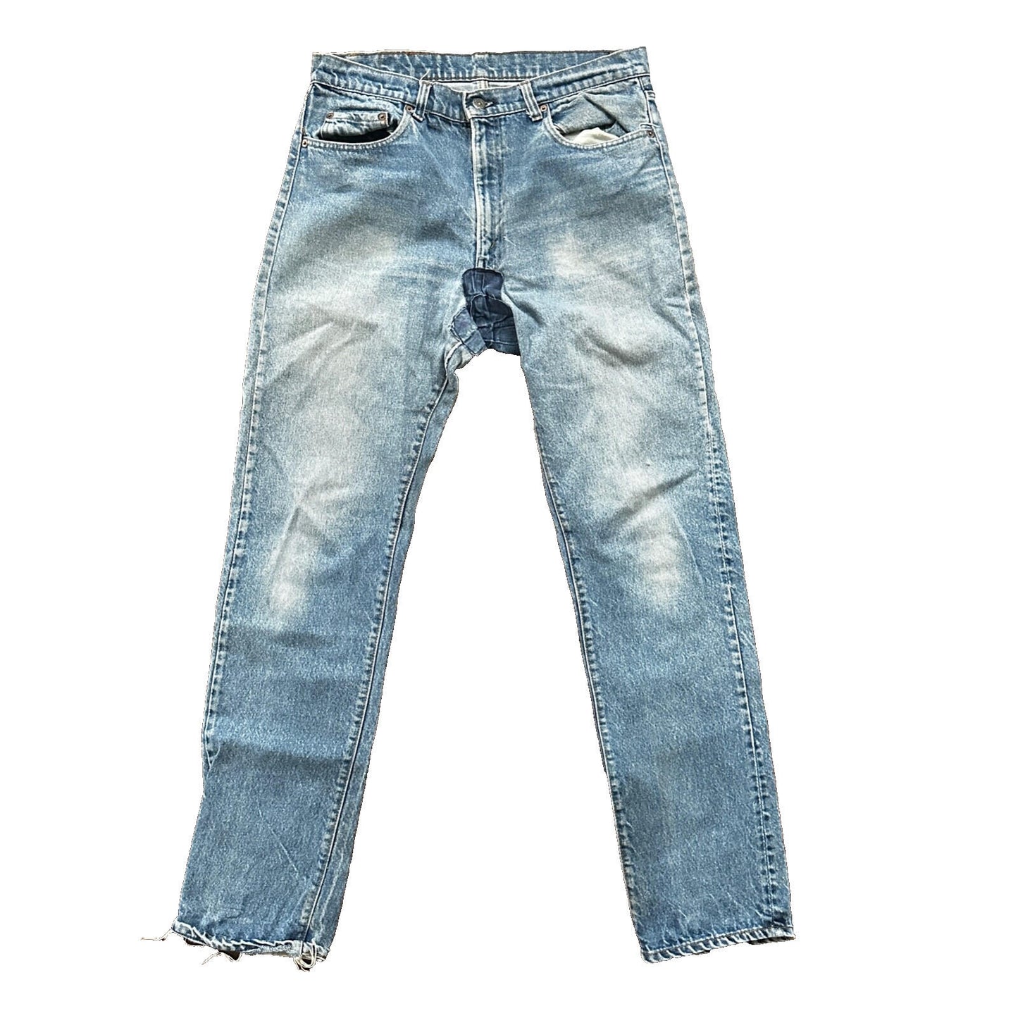 Vintage 80s Levis 505 36x36 USA Blue Jeans 501 Act 33x34 Light Wash