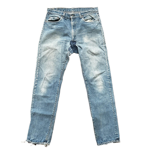 Vintage 80s Levis 505 36x36 USA Blue Jeans 501 Act 33x34 Light Wash