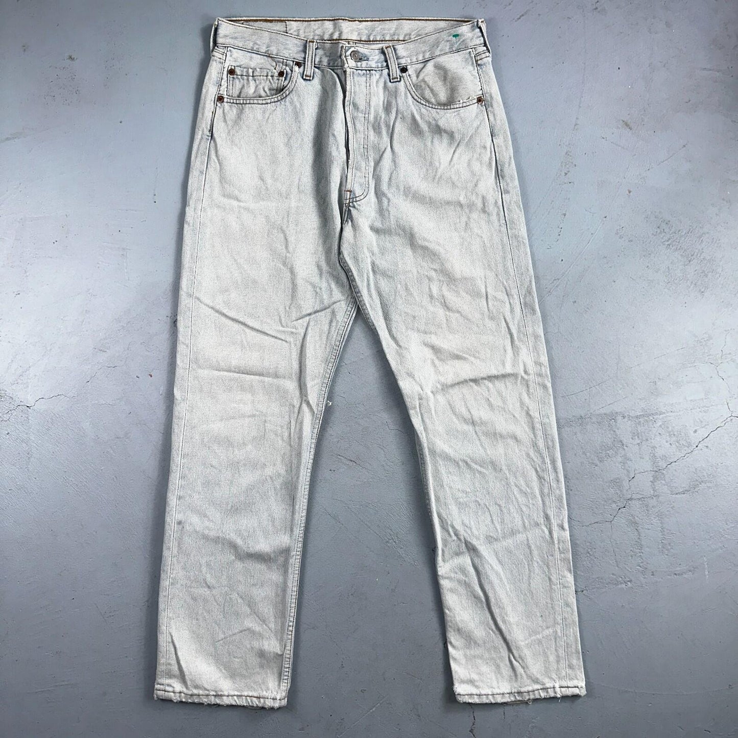Levis 501 Vintage 90s Mexico Straight Leg Jeans Blue Light Wash 34x30 Act 31x29