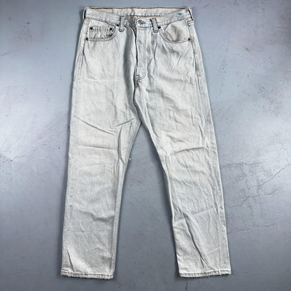 Levis 501 Vintage 90s Mexico Straight Leg Jeans Blue Light Wash 34x30 Act 31x29