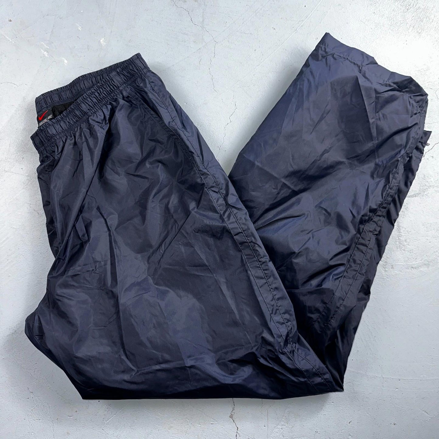 Nike VTG 90s Windbreaker Track Pants Ankle Zip Netted Blue 1990s Essential