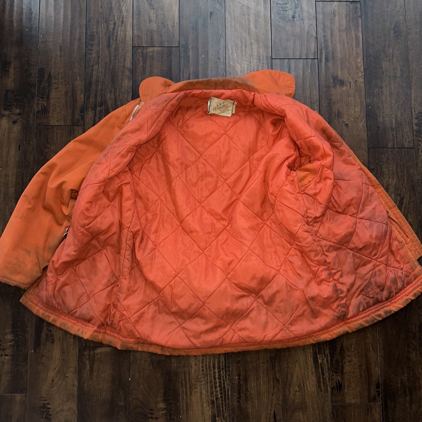 Vtg 50s 60s Hunters Friend Orange L Canvas Hunting Jacket Work Coat Rockabilly