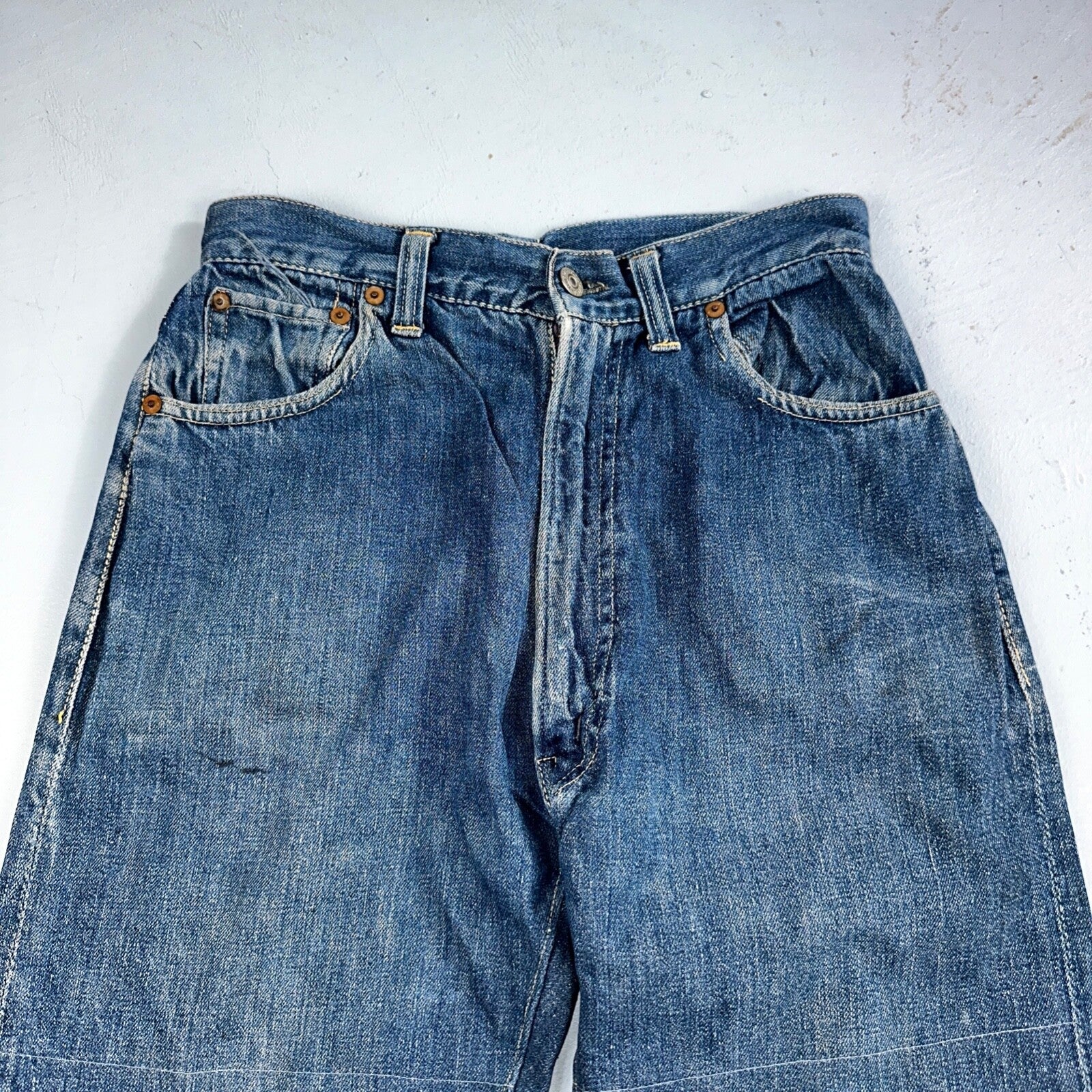 Levis 701 Big E Vintage 50s Redline Hidden Rivets USA 1950s Jeans 501 Act 26x29