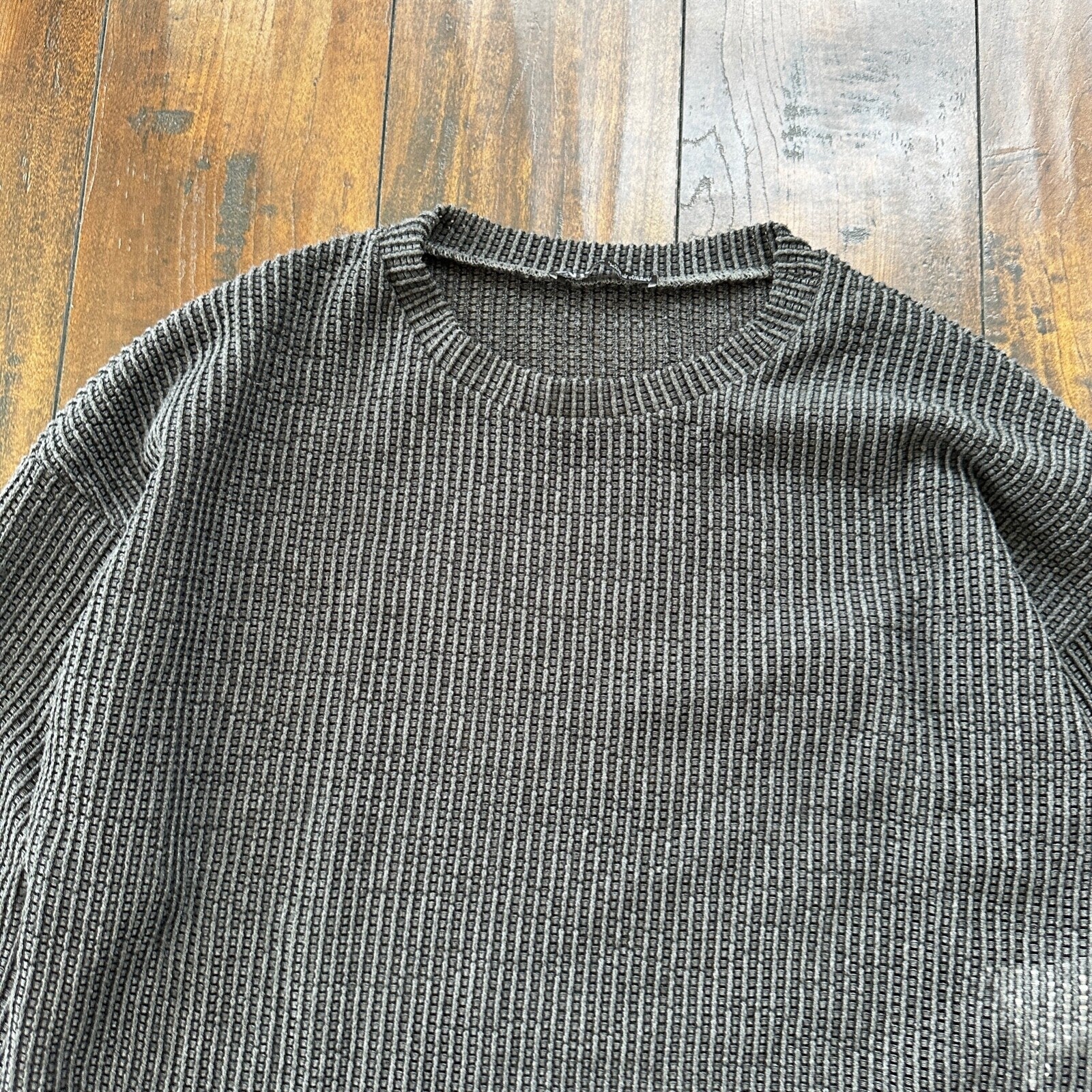 Zara Knit Chainmill Womens Sweater Shirt Size L Black/Grey Cute Top Crop