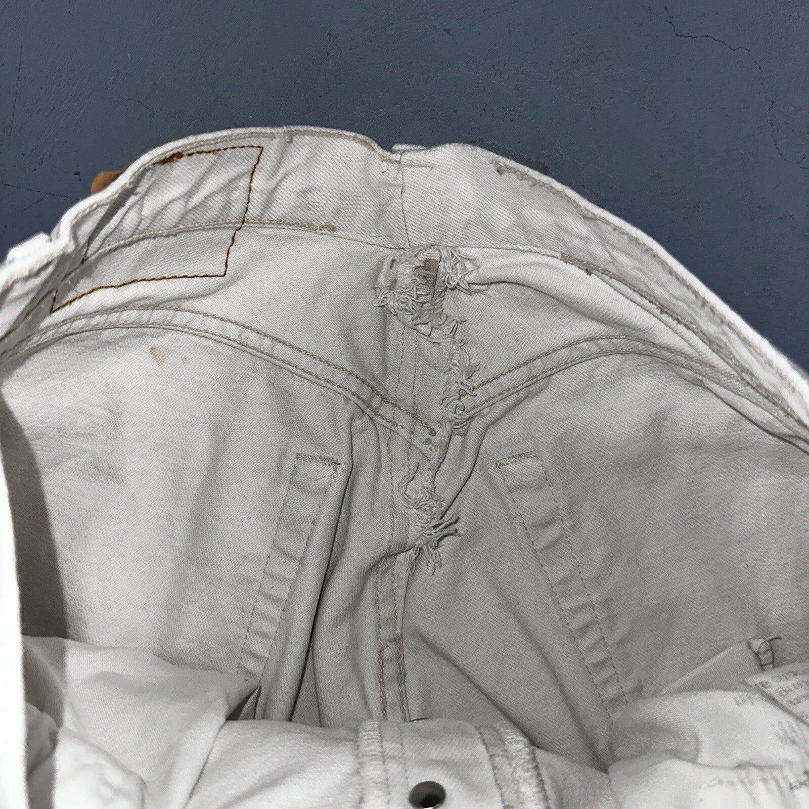 Levis 501 Vintage 90s XX Straight Jeans White Bleached 36x36 Act 30x28 Altered