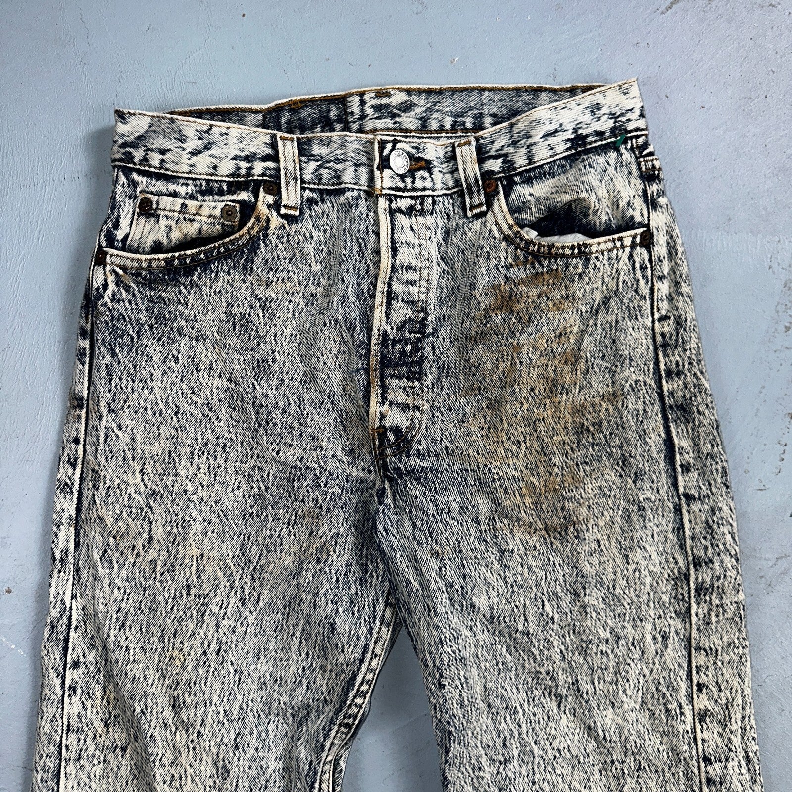 Levis 501 Vintage 80s USA XX Straight Leg Jeans Blue Acid Wash 30x34 Act 28x32