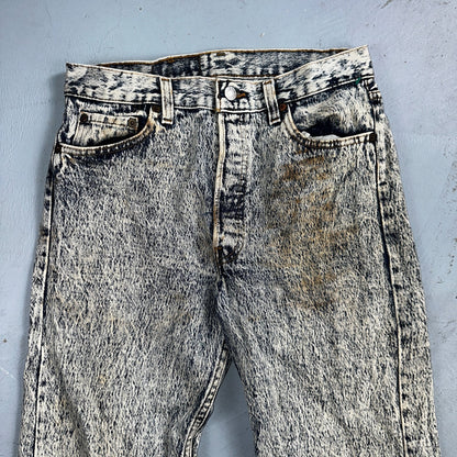 Levis 501 Vintage 80s USA XX Straight Leg Jeans Blue Acid Wash 30x34 Act 28x32