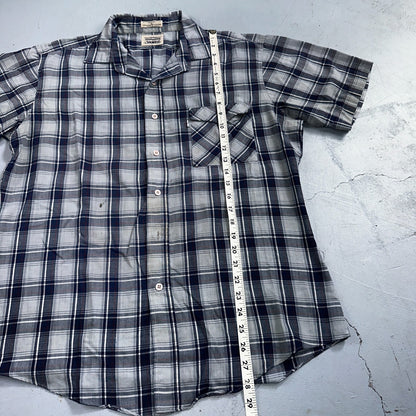 Levis VTG 1980s Pearl Snap Button Shirt Mens L Plaid 80s Cowboy Shirt Korea SS