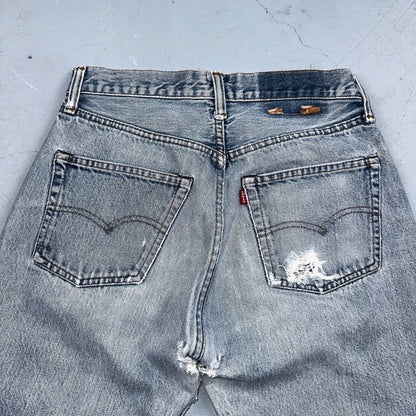 Levis 501 Vintage 80s Redline Selvedge USA XX Jeans Light Wash 66 Act 27x31
