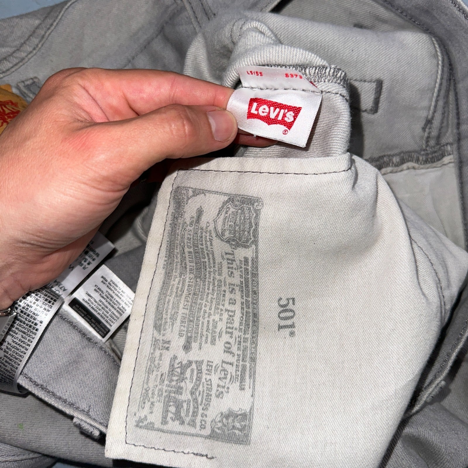 Levis 501 Vintage Y2K XX Straight Leg Jeans 40x30 Gray Wash 2000s Act 38x27