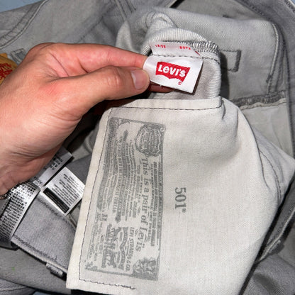 Levis 501 Vintage Y2K XX Straight Leg Jeans 40x30 Gray Wash 2000s Act 38x27