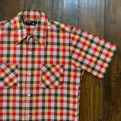 Vintage Big Mac Shirt Mens 15 Red Plaid Short Sleeve 90's JC Pennys Mens