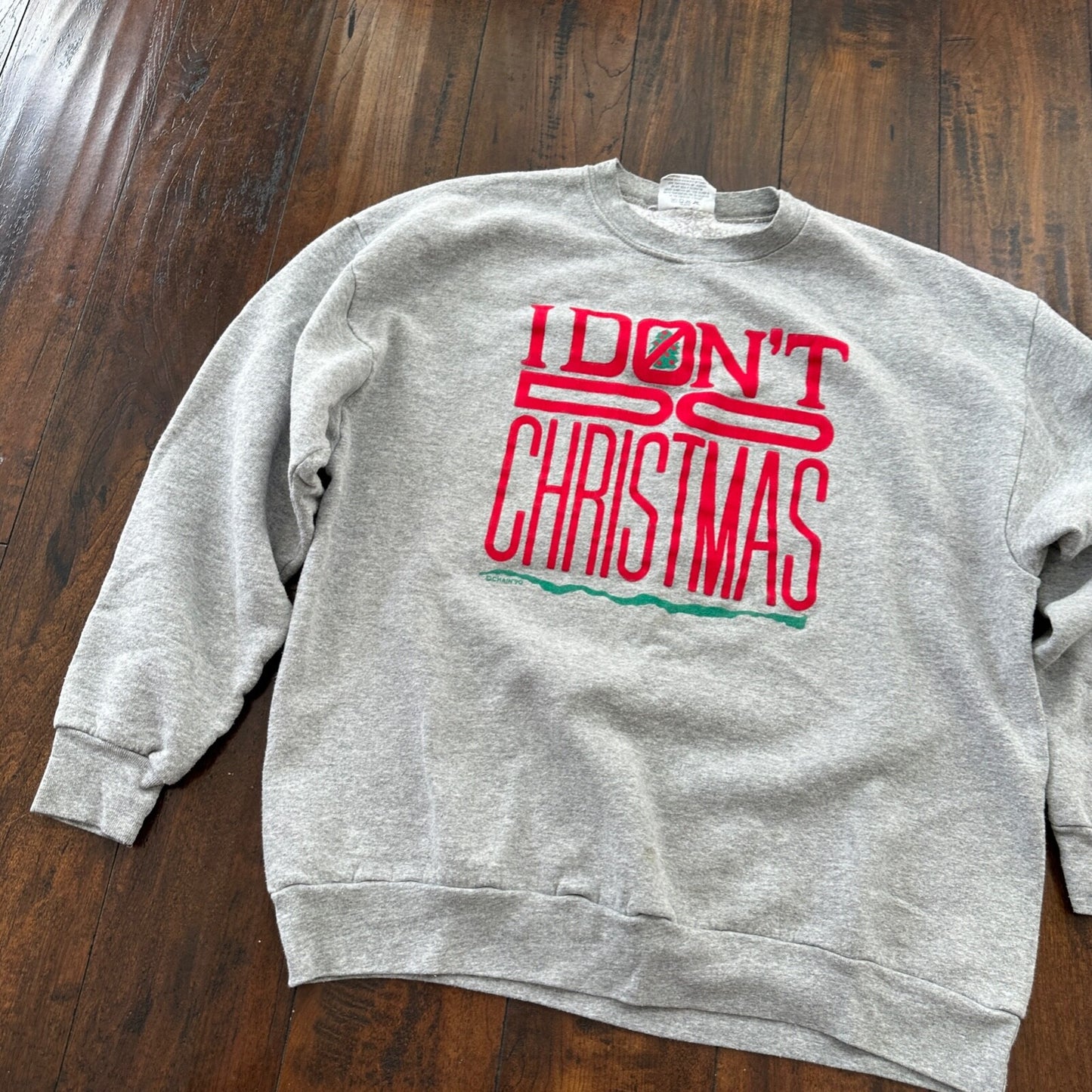 Don't do Christmas Funny Sad Jolly Santa VTG Sweatshirt Jumper Crewneck Y2K