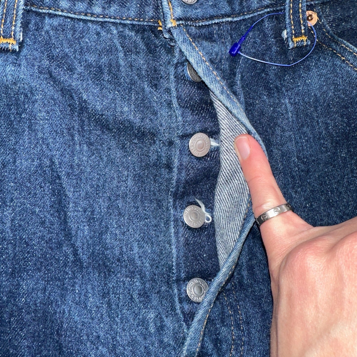 Levis 501 Vintage 90s USA XX Straight Leg Jeans Blue Dark Wash 36x36 Act 34x32