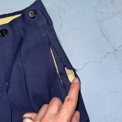 VTG Mens 2 PC Suit 42 Jacket Coat Pants Blue Rockabilly 1950s Thrashed Ripped