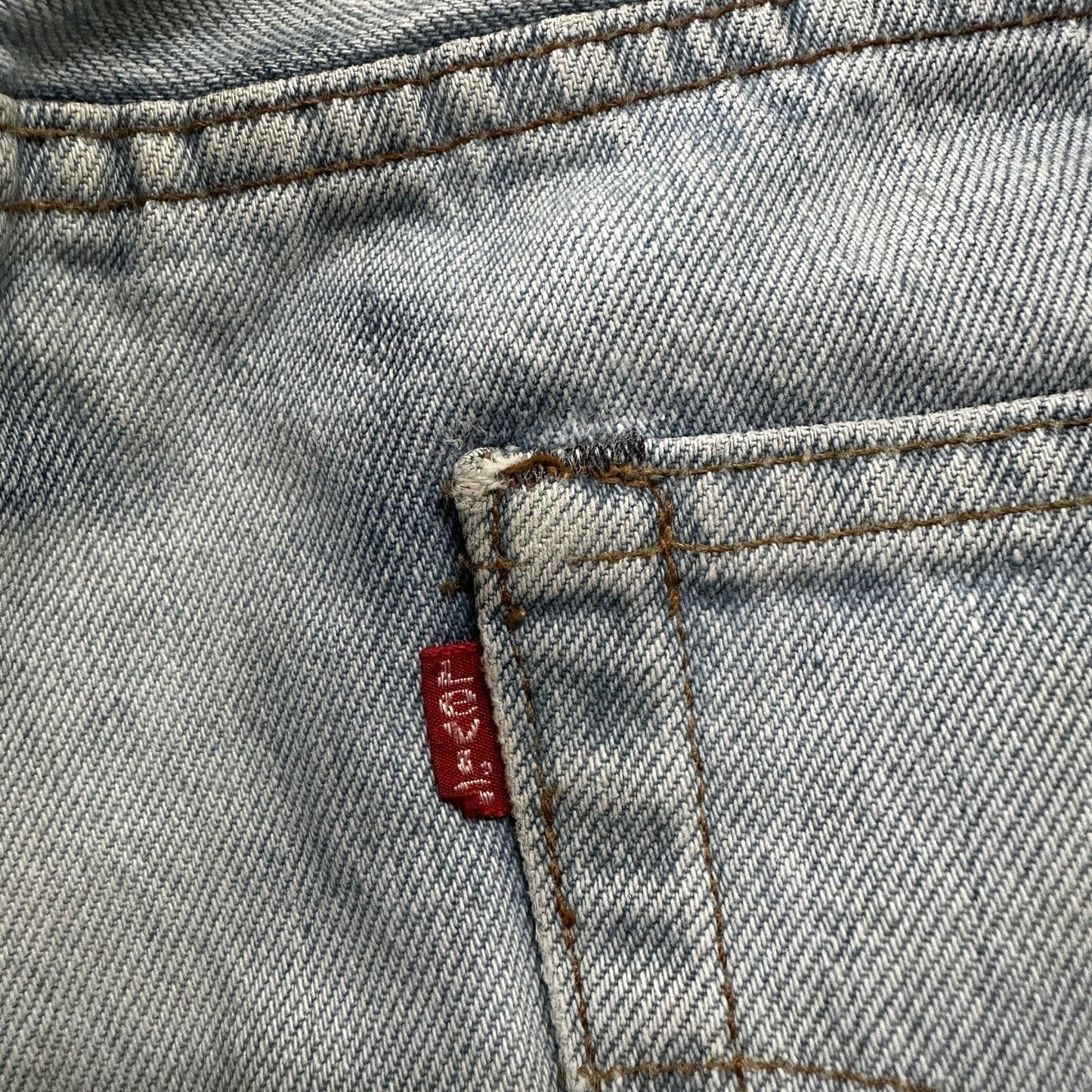 Levis Vintage 80s Redline Selvedge USA 501 XX Jeans Light Wash 32x36 Act 29x31