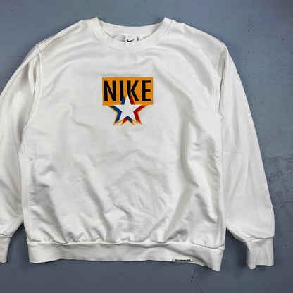 Nike Mens Sweatshirt Dri-Fit Pullover Sz XL White Cream Sweater DV7974-133