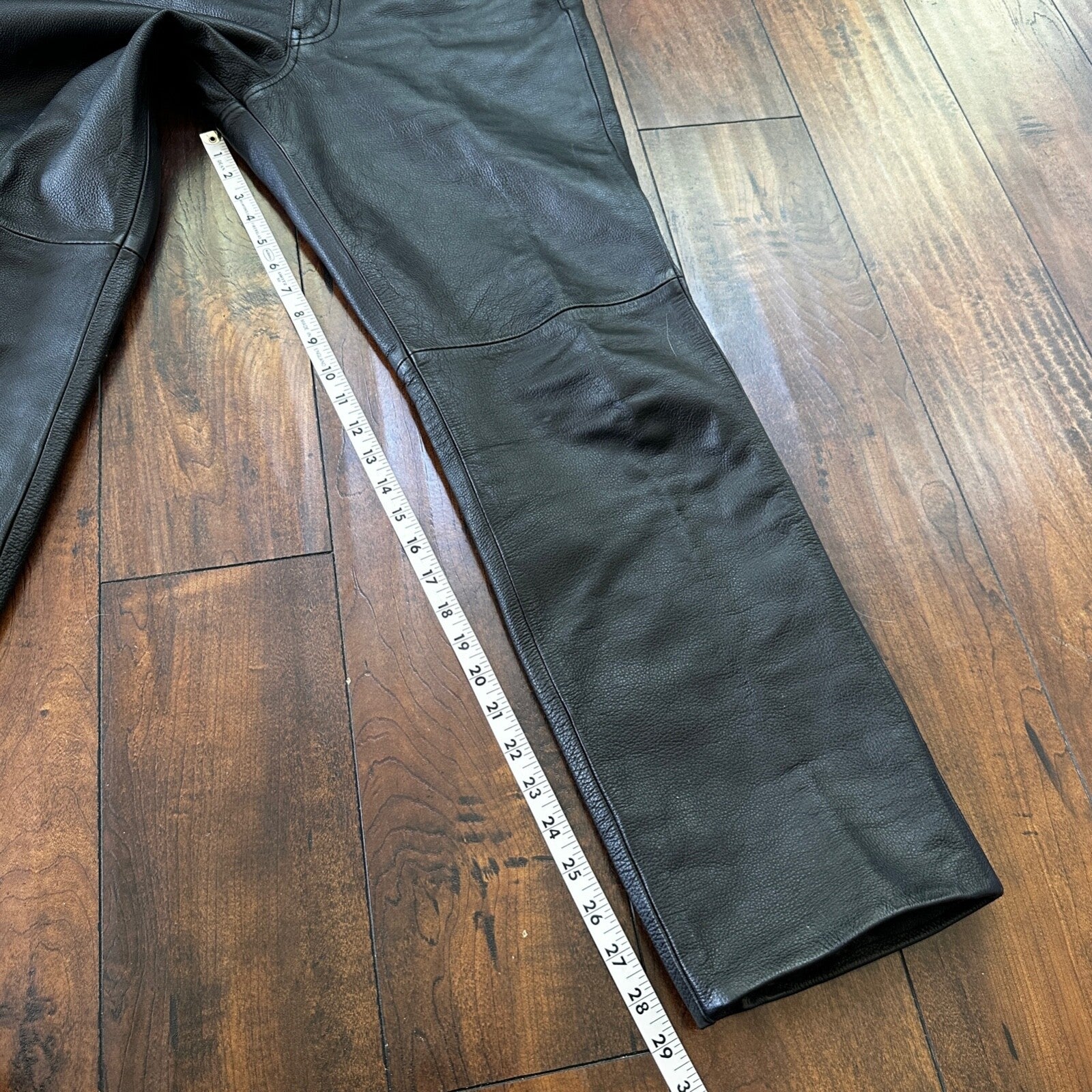 Vintage Wilsons Men's Lined Black Heavy Leather Pants Size 32 Act 30x29 Biker