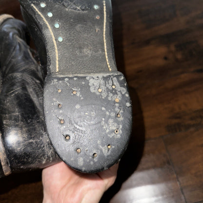 VTG Military Black Lace Up Work Boots 1950s 50s 60s Post WWII Size 8 ? High