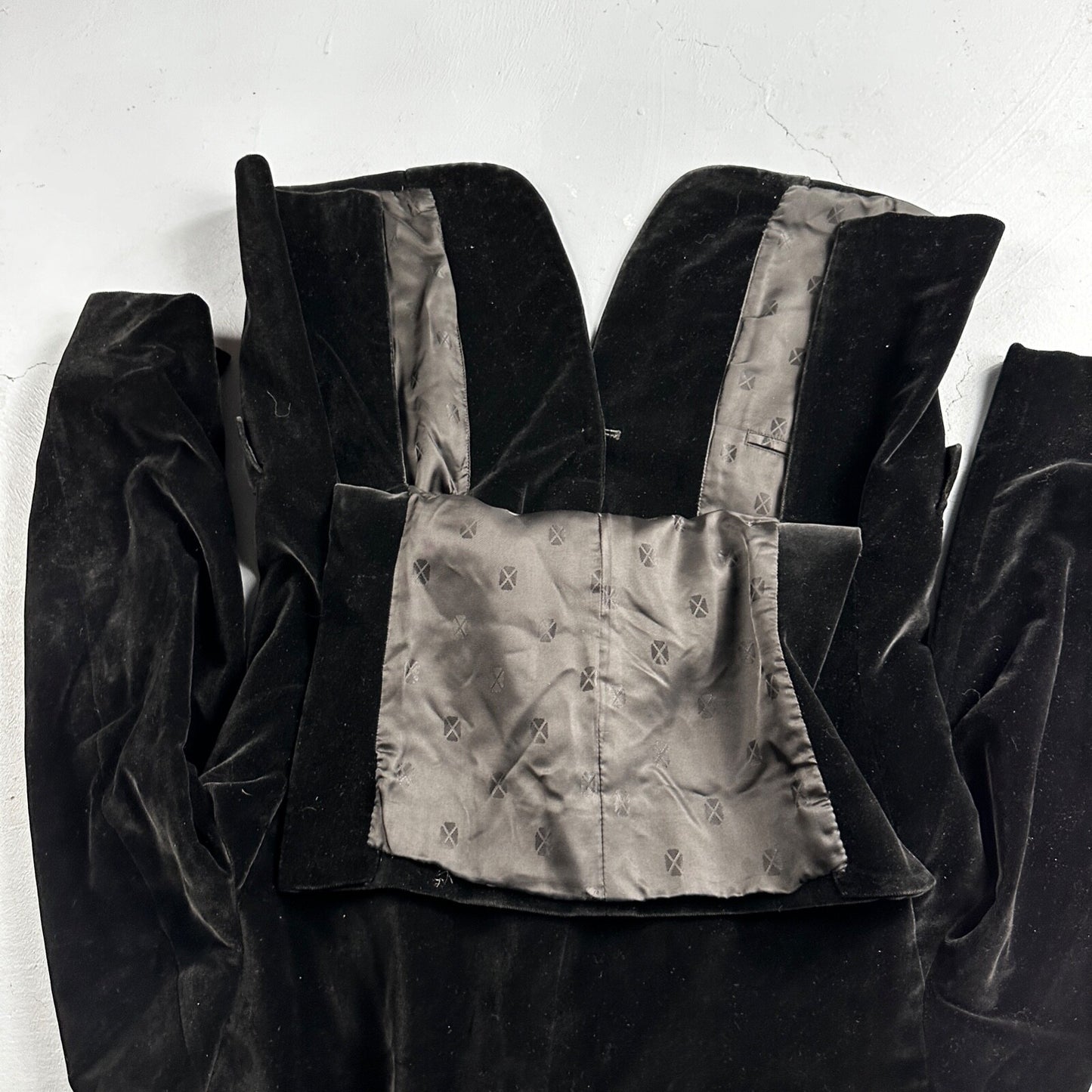 VTG Mens Suit 40 Jacket Coat 1970s Rockabilly 60s 70s USA Cotton Velour Horses