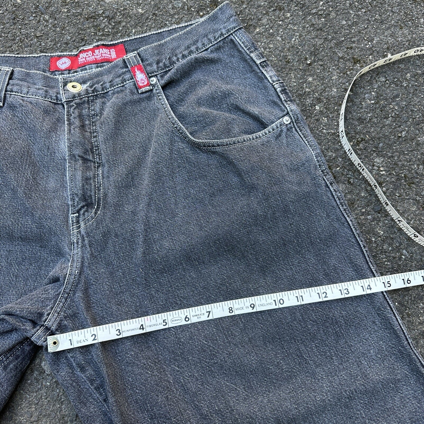 VTG JNCO Jeans Men's 38x32 Y2K Skater Wide Leg Flaming Snakes Skate Emo Grunge