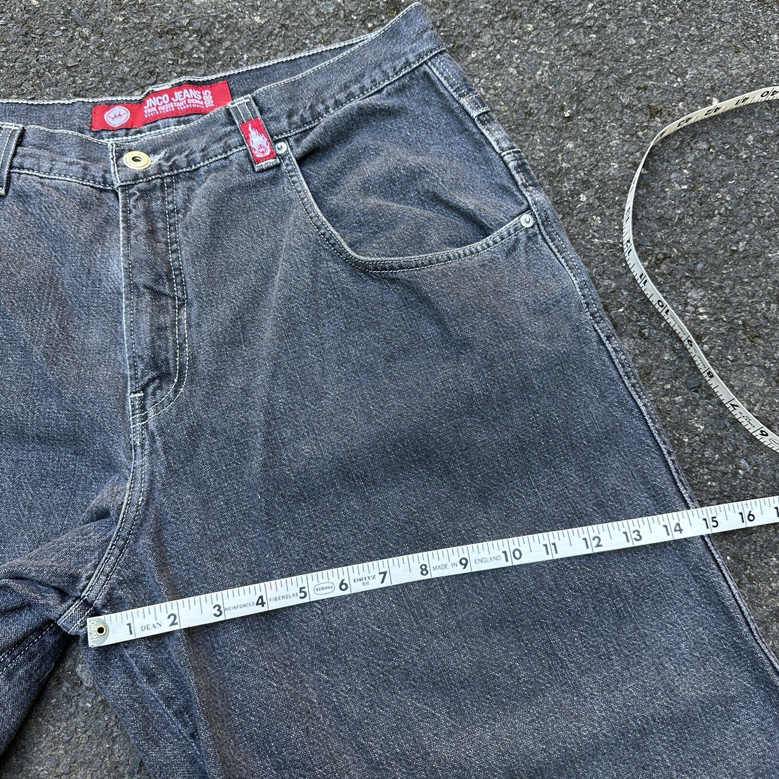 VTG JNCO Jeans Men's 38x32 Y2K Skater Wide Leg Flaming Snakes Skate Emo Grunge