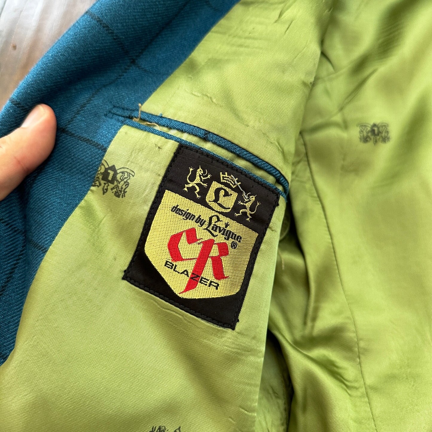 1960s 1970s Blue Pinstripe VTG Suit Jacket Sportcoat 42 Wool Checker Rockabilly