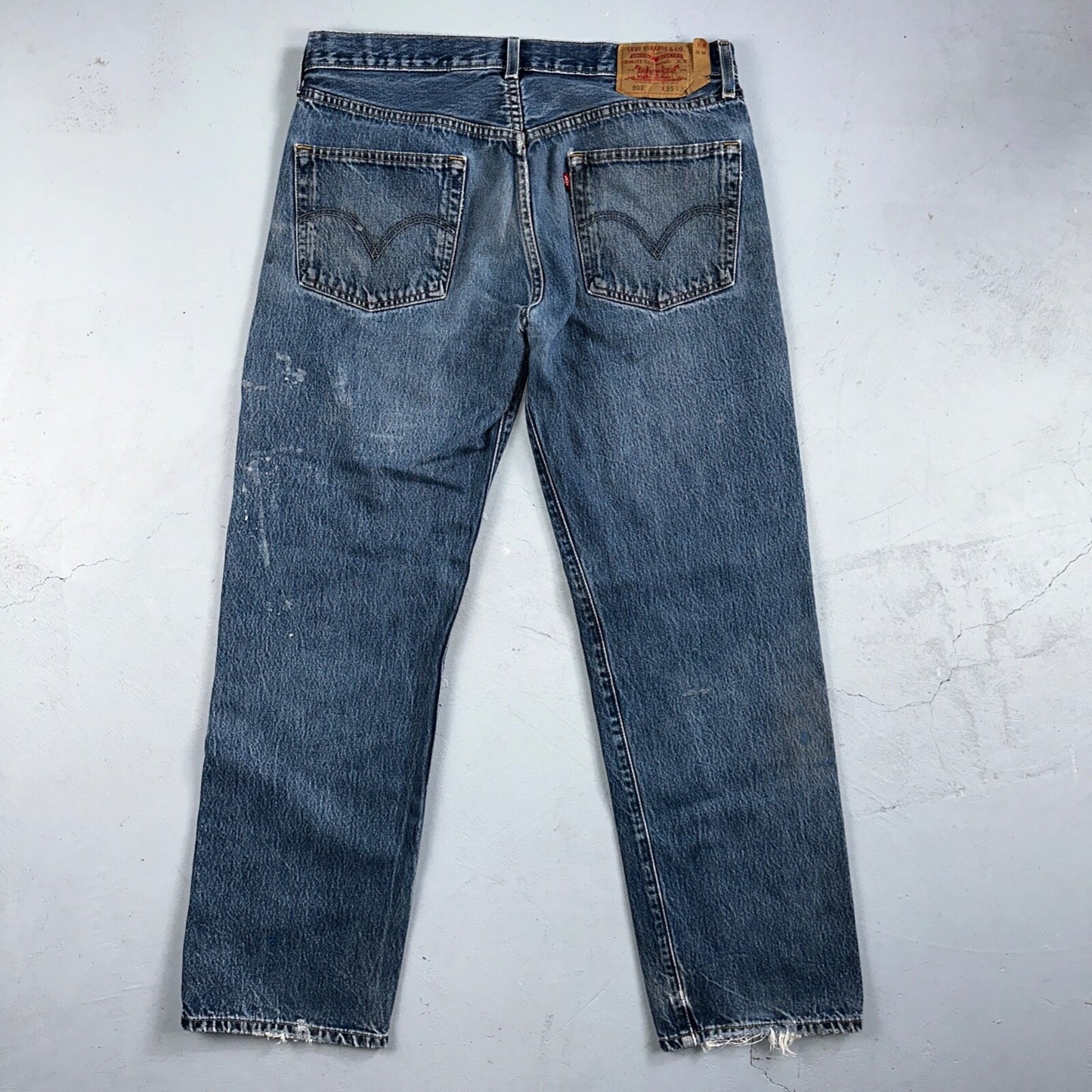 Levis 501 Vintage 90s Mexico Straight Leg Jeans 36x32 Y2K Med Wash Act 34x30