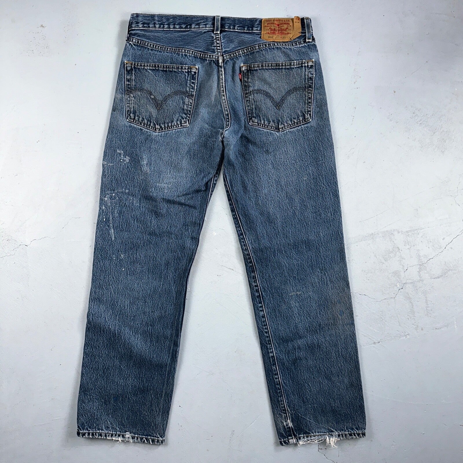 Levis 501 Vintage 90s Mexico Straight Leg Jeans 36x32 Y2K Med Wash Act 34x30