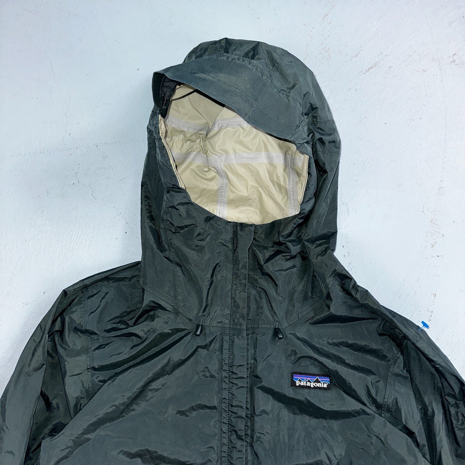 Patagonia Torrentshell Jacket Mens S Green H2No Hooded Hiking Outdoor Shell